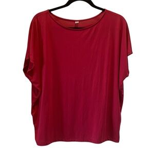 Uniqlo AIRism Drape T-Shirt Dark Pink
